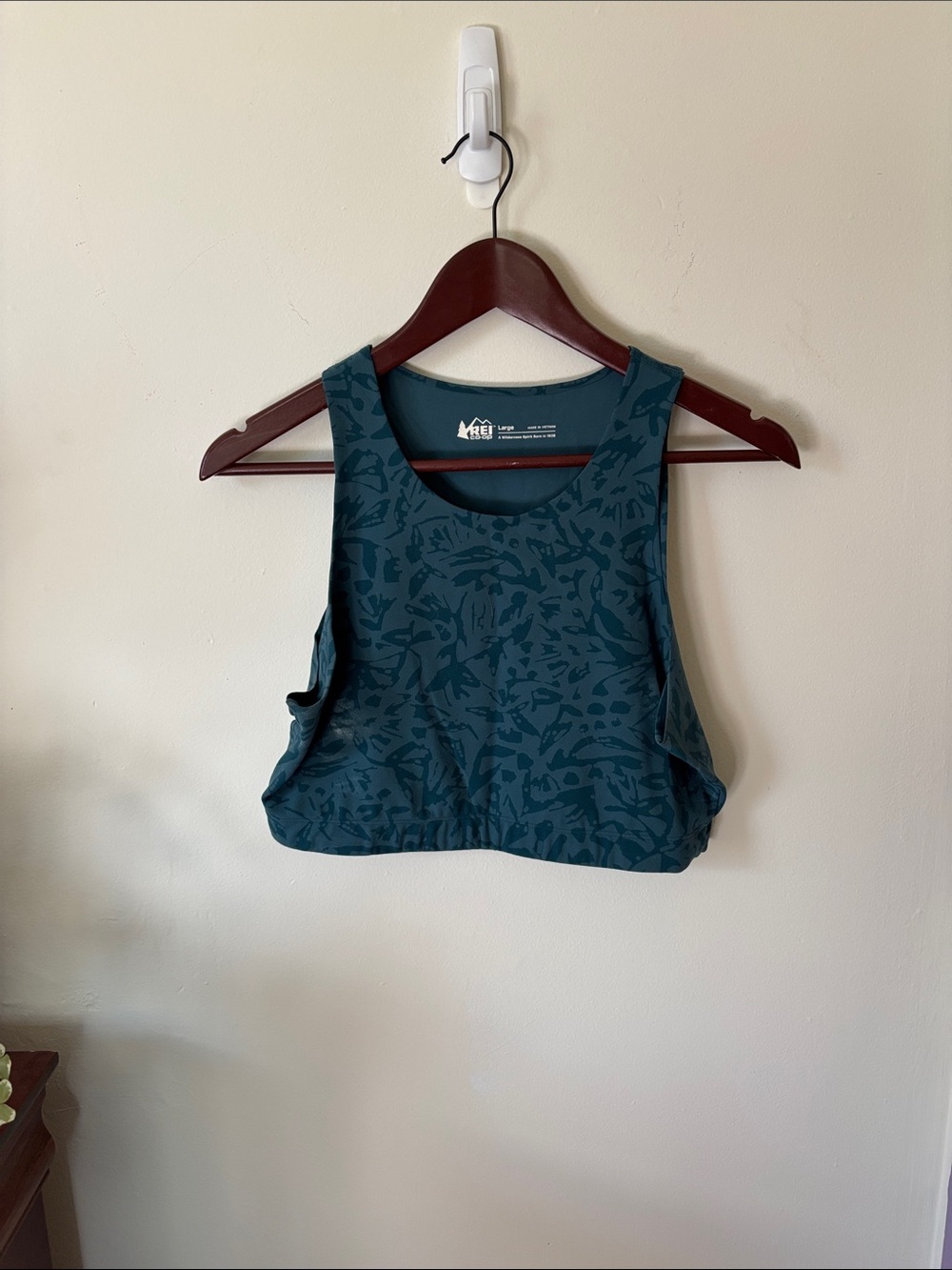 REI Teal Printed Crop Tank
